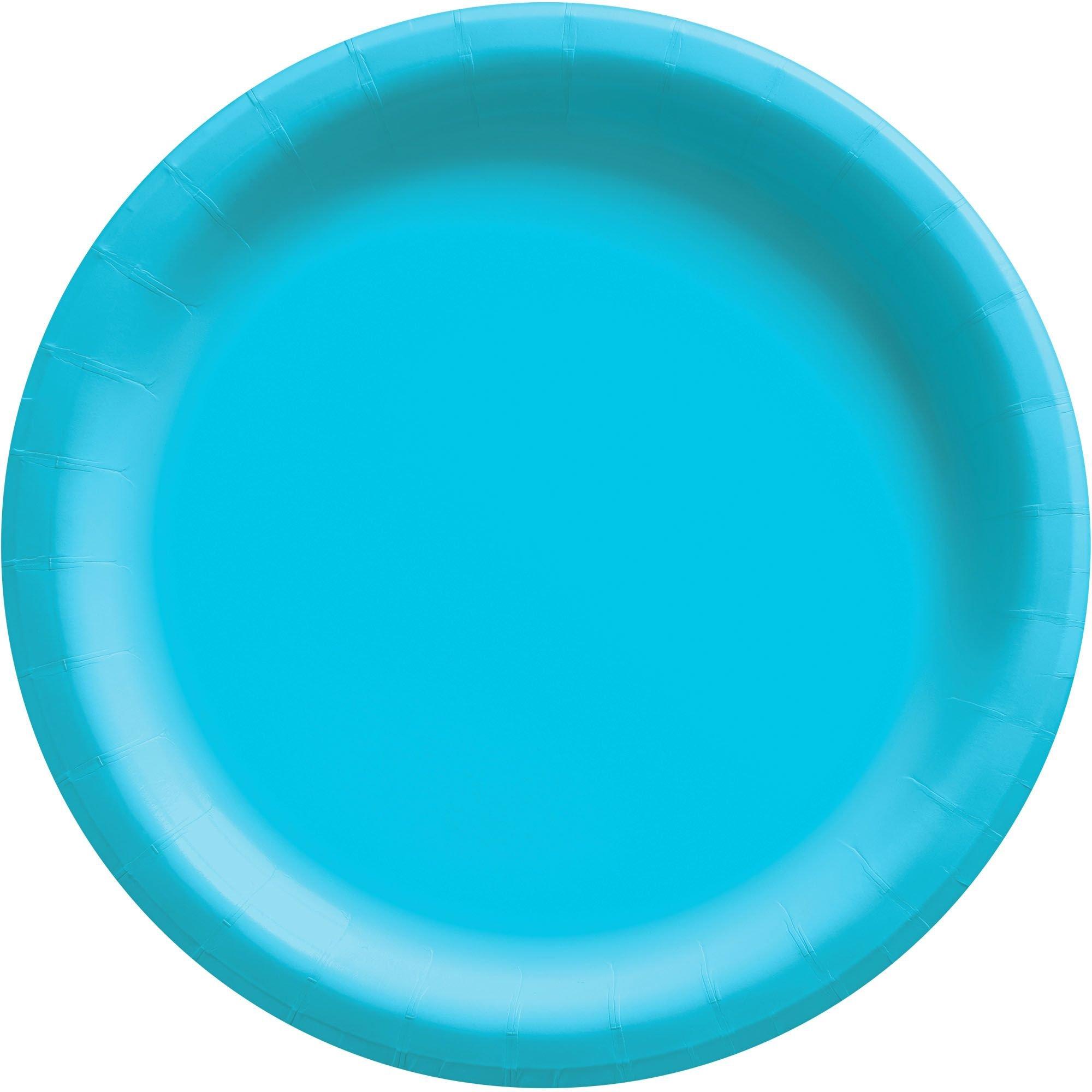 Caribbean Blue Extra Sturdy Paper Dinner Plates, 10in, 50ct Party City